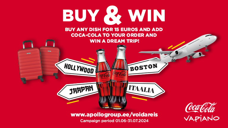 Buy any dish + Coca-Cola and win a dream trip!