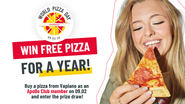 win free pizza for a year!