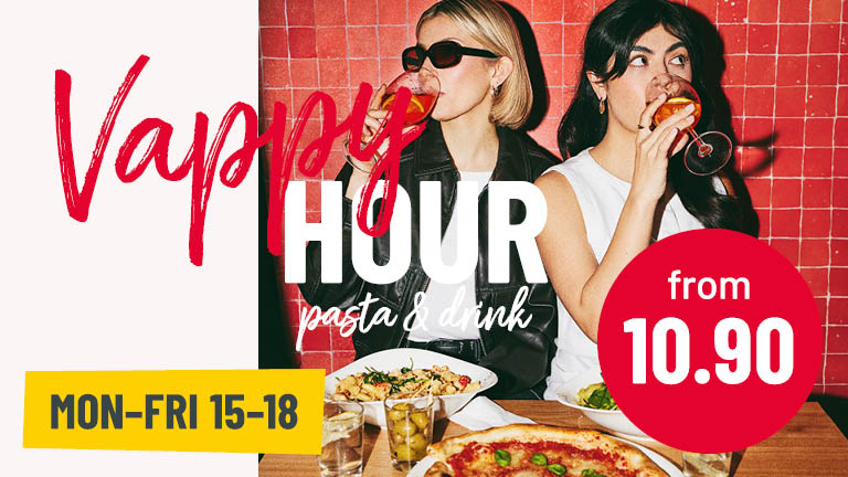 Vappy Hour, Monday-Friday, 3-6PM